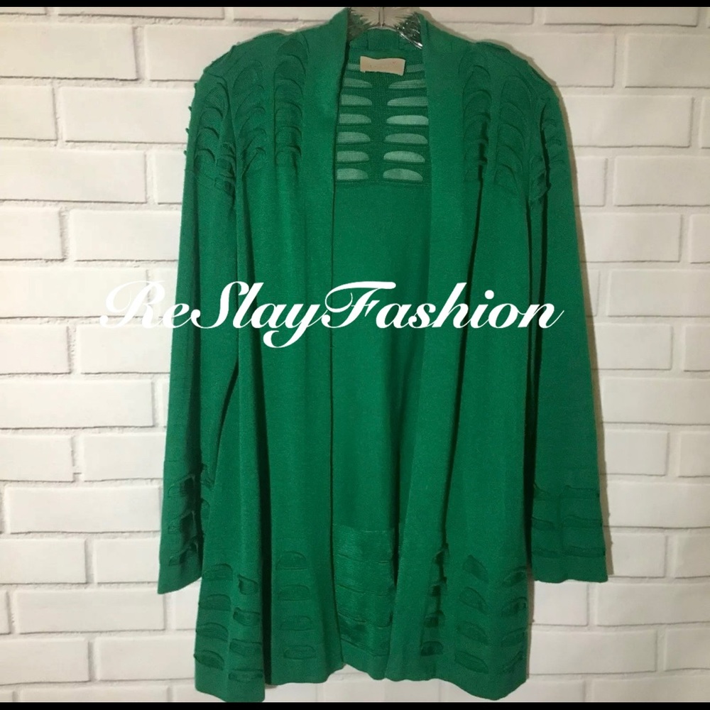 💜Per Una Green Long Sleeveless Cardigan 💜